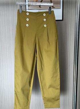 9026品牌撤柜ATU新款女士裤子纯色哈伦夏季宽松显瘦休闲裤高腰