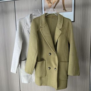 111-63双面羊毛呢西装呢大衣外套新款毛呢秋冬小个子韩版宽松