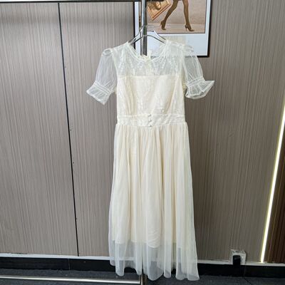 0066撤柜AL网纱蕾丝新款连衣裙温柔收腰夏季气质裙子
