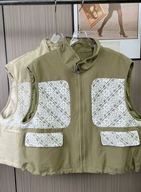 6630撤柜xxq春秋时尚马甲宽松休闲百搭外套