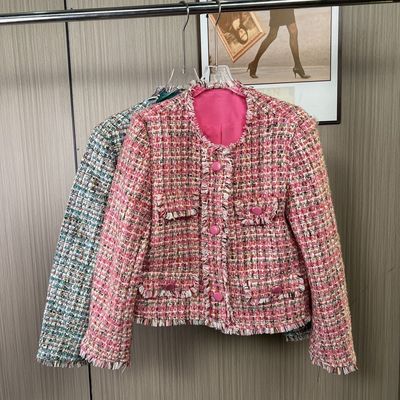 2268撤柜xxq流苏法式短外套气质上衣香风名媛短款新款粗花呢