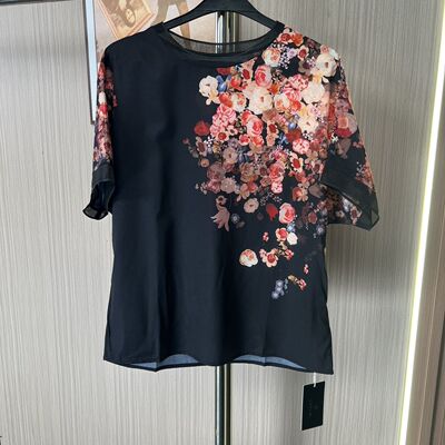 5026撤柜CH新款夏季短袖轻奢气质T恤显瘦宽松大印花潮牌圆领上衣