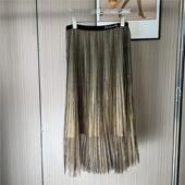 9042撤柜ATU新款 网纱纱裙半身裙百褶裙长裙高腰裙子中长款 百搭