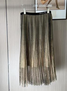 9042撤柜ATU新款网纱纱裙半身裙百褶裙长裙高腰裙子中长款百搭