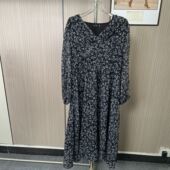 女装 碎花秋季 连衣裙收腰长袖 1011撤柜cg大码 气质打底新款 长裙