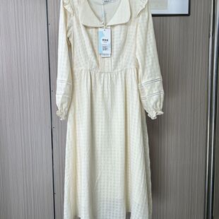 木耳边连衣裙 显瘦收腰长袖 2639撤柜AL时尚 气质洋气修身