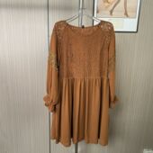 1069撤柜cg法式 裙子气质长裙 新款 收腰连衣裙长袖 显瘦秋季