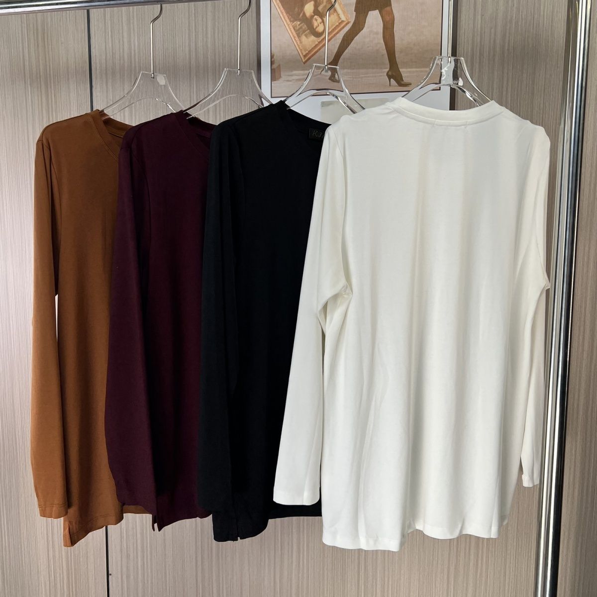 7314品牌撤柜kk女装大码宽松秋冬长袖新款打底T恤显瘦开叉上衣女