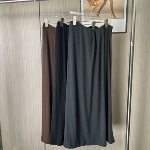 2518撤柜xxq半身裙垂感夏季 长裙慵懒高腰显瘦休闲气质裙子 新款