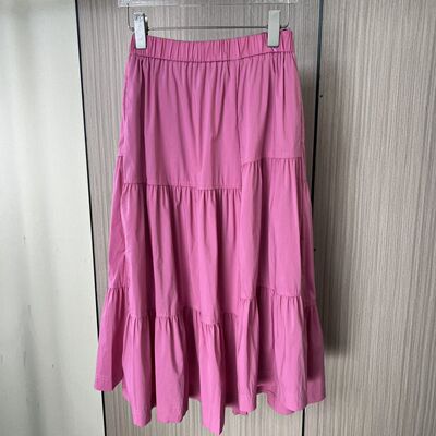 4507剪标撤柜女式夏季褶裥蛋糕飘逸高腰长款半身裙显瘦新款减龄