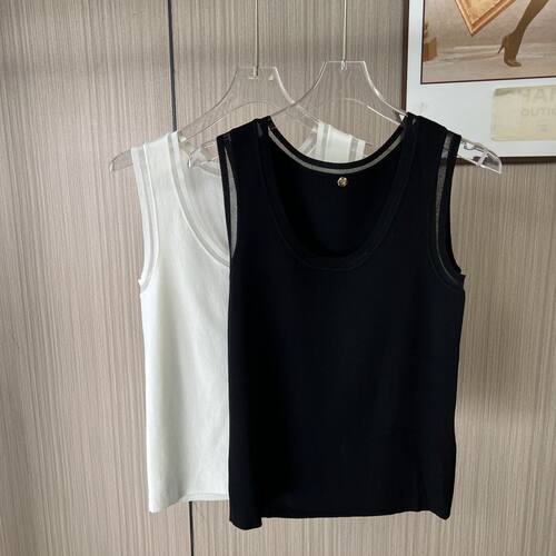 4611品牌撤柜剪标夏季拼接打底背心吊带新款显瘦修身宽松无袖上衣
