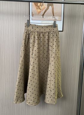 1013撤柜DS波点半身裙秋季2025百褶裙复古新款学院