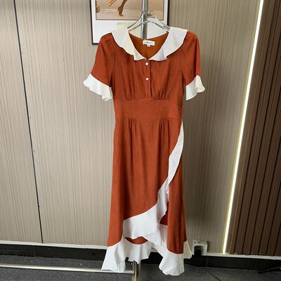 0051撤柜AL法式女装连衣裙夏季新款气质收腰裙子长裙中长款