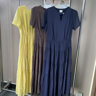 5580撤柜DS夏季新品莱赛尔连衣裙新款女装爆款过膝款蛋糕裙子