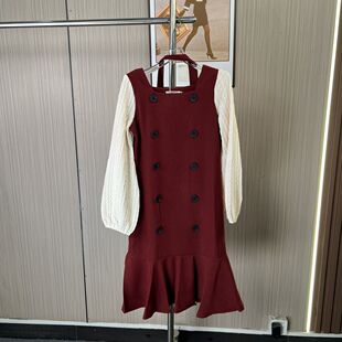 气质中长款 0157撤柜NH新款 女装 秋季 连衣裙 针织收腰秋冬衣裙法式