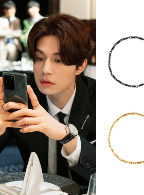 李栋旭同款xte戒指韩国九尾狐传李砚李东旭黑色软链925纯银食指戒