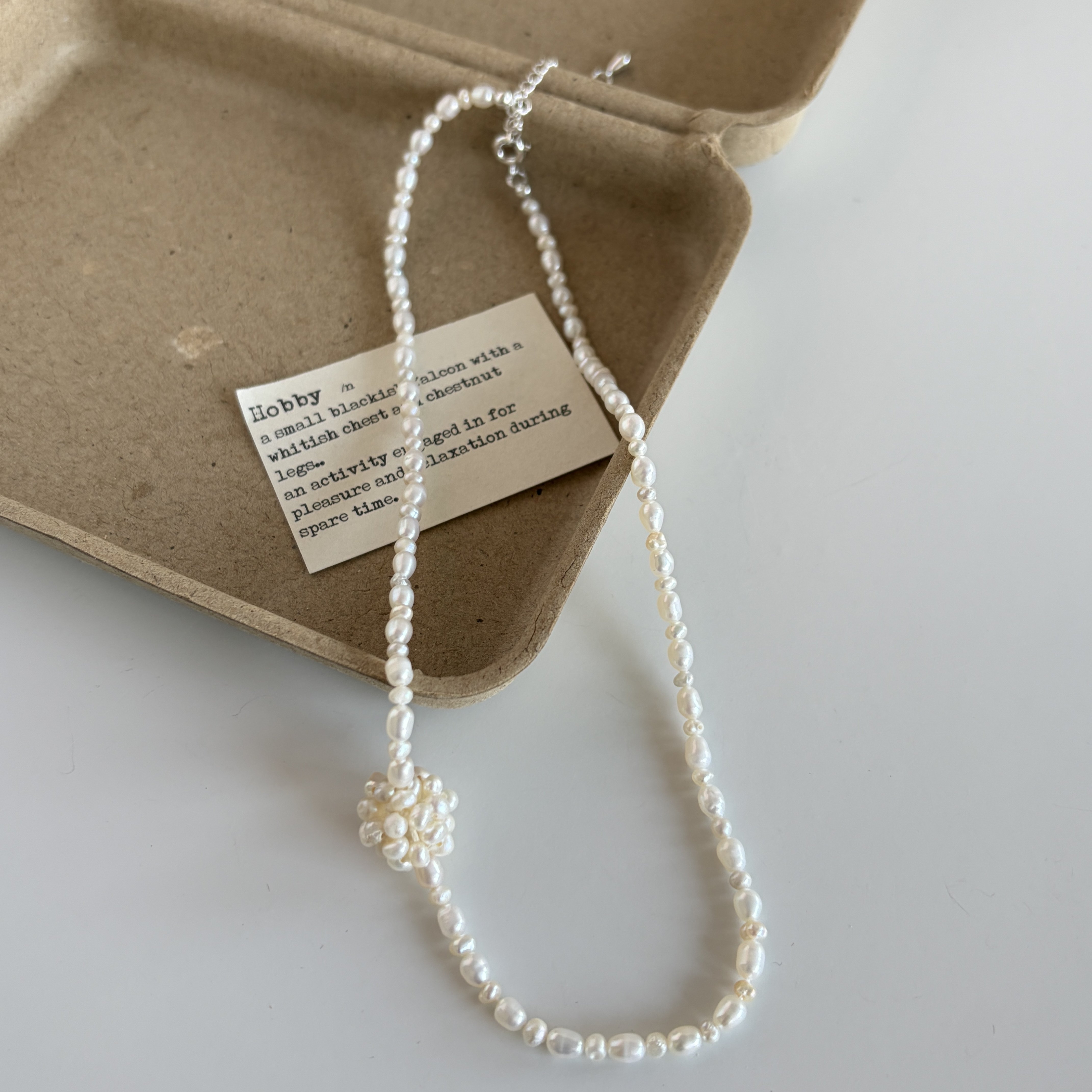 天然淡水珍珠米珠手作绣球花朵项链女小众气质温柔风choker锁骨链