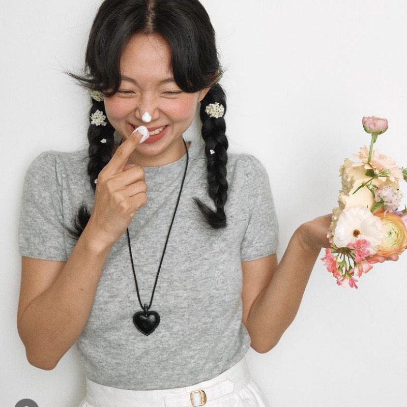 韩国fever同款爱心绑带黑绳项链小众设计感时尚夏日氛围感项链女