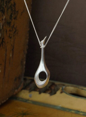 秋冬新款鉴冰心玉壶春瓶项链女简约小众设计高级感毛衣链锁骨链