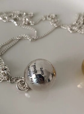 车静媛同款日韩简约圆球项链女小众设计气质质感时髦吊坠毛衣链
