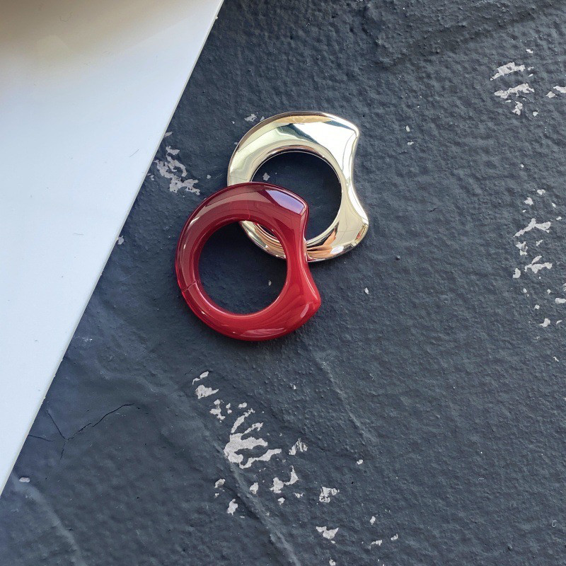 小众设计黑玛瑙天然石戒指时尚简约红玛瑙个性叠戴素圈指环欧美潮