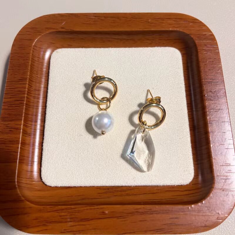 珍珠耳环女欧美ins冷淡风不对称耳环个性小众设计感夸张耳环新款