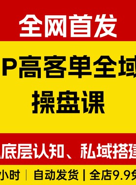 IP高客单全域操盘，从底层认知、私域搭建、裂变增长 全链路打法