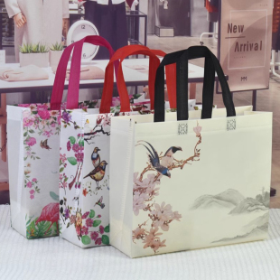 手提袋礼品袋时尚女装袋现货袋子火烈鸟无纺布购物袋覆膜环保服装