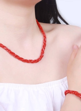 2024本命年红色项链手串套装女款意大利