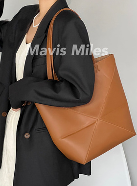 Mavis Miles 牛皮几何托特包休闲百搭单肩腋下包通勤568