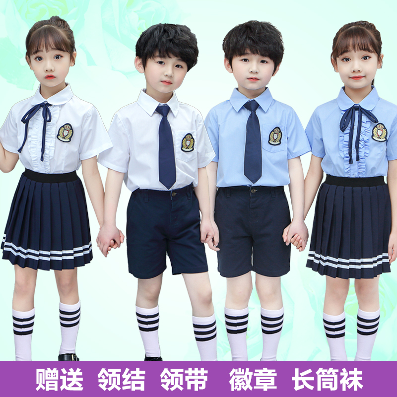 小学生幼儿园夏季毕业照短袖校服