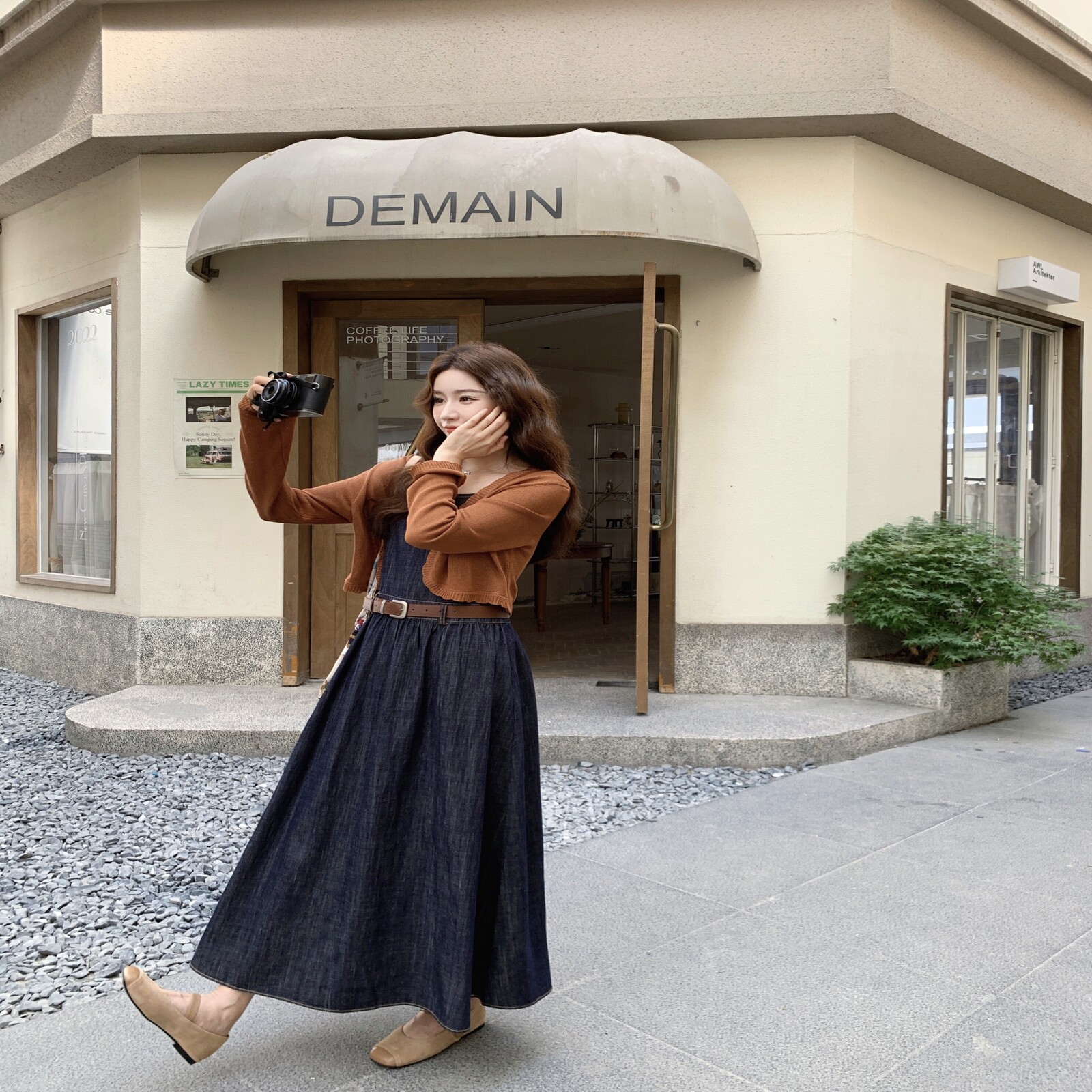 2025新款首发法式镂空针织衫吊带连衣裙两件套2D045 P165 K228