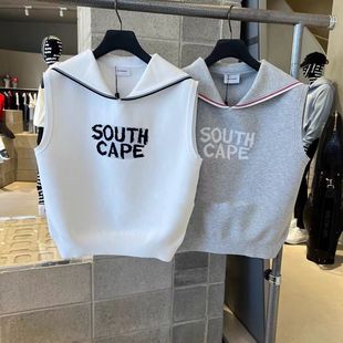 高尔夫穿搭25年早春新款 大翻领运动针织背心马甲女