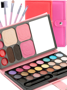 初学者眼影盘33色组合唇彩裸妆大地色珠光眼影彩妆盘套装全套正品