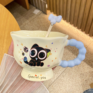 ins高颜值生日礼物送女生伴手礼可爱罗小黑陶瓷杯子礼盒装马克杯