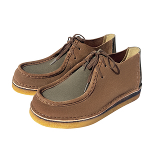 三鞋匠Beenflex复古翻毛皮男士沙漠靴休闲舒服皮鞋烟胶底系带牛皮