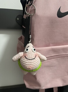成品手工钩织翘臀派大星挂件包斜挎可爱手机送闺蜜礼物