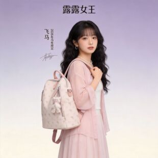 飞马印花双肩包韩时尚气质大容量女大学生书包女轻便旅游徒步背包