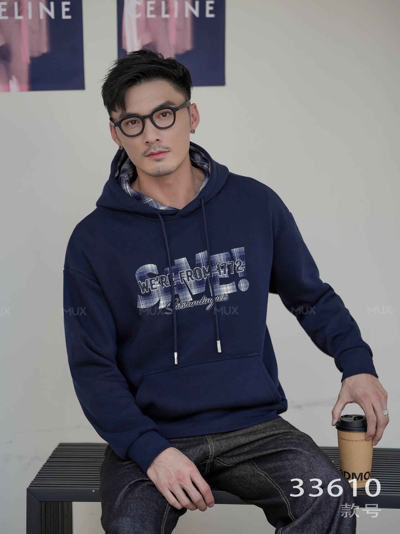 2025冬款国潮牌宽松连帽卫衣男生重磅内搭帽衫加绒加厚外套上衣