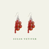 SUSAN VETIVER「果籽」玉髓串珠果粒晕染百搭小众简约设计耳环