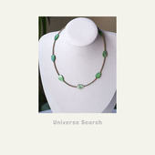 Universe Search「绿荫」森系撞色绿叶红绿清新鲜明空间锁骨项链