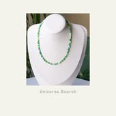 Universe Search「绿在青」简约大气绿又青玻璃珠串珠锁骨链项链