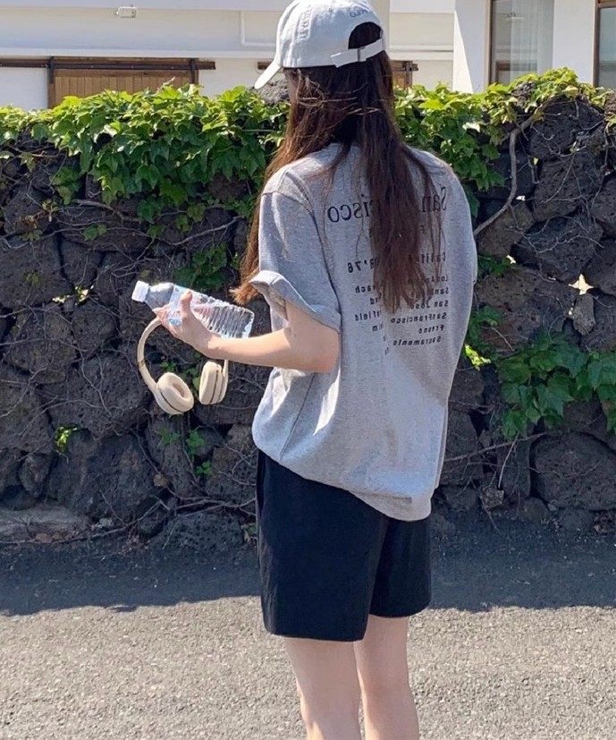 学院风可盐可甜运动服套装女夏季短袖短裤OOTD宽松跑步休闲两件套