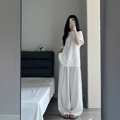 休闲运动服套装女夏季纯棉两件套