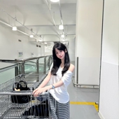 条纹长裤 纯棉斜肩短袖 宽松两件套 女夏季 少女感减龄休闲运动服套装