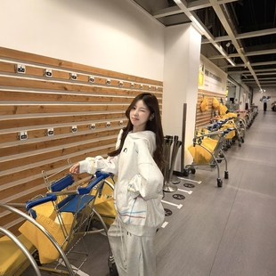 炸街OOTD两件套 慵懒连帽卫衣阔腿裤 少年感休闲运动套装 女秋冬美式