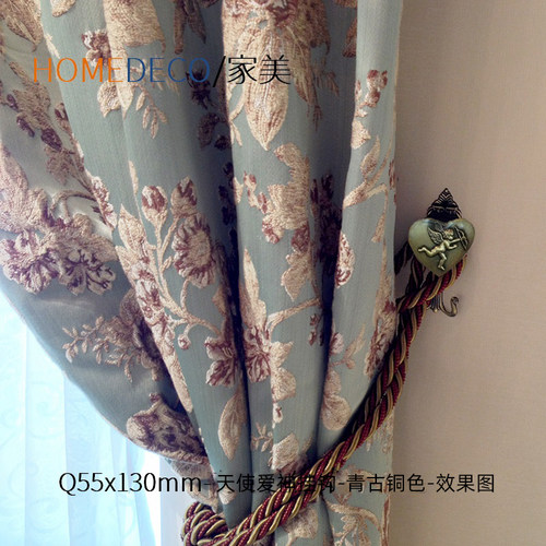 红古铜玫瑰花窗帘挂钩青古铜色