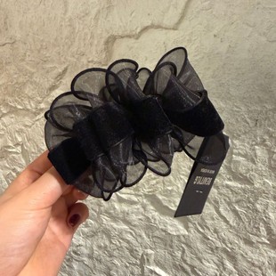 芥末实拍 韩国东大门网纱褶皱布艺丝绒发夹香蕉夹马尾夹扭扭夹