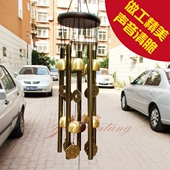 黄铜风铃挂饰门饰 阳台挂件古风中国风 五管铃铛挂件金属风铃配件