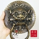 黄铜兽头门环拉手仿古狮头睚眦狮咬剑大门复古大门把手摆件家用